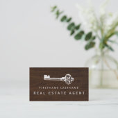 Rustige Key Real Estate Agent Visitekaartje (Staand voorkant)