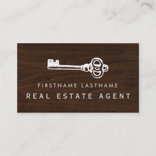 Rustige Key Real Estate Agent Visitekaartje (Voorkant)