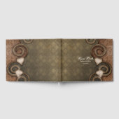 Rustige  kijkerbruine hartsbruiloft gastenboek (Volledig)