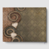 Rustige  kijkerbruine hartsbruiloft gastenboek (Achterkant)