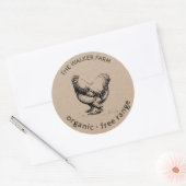 rustige kippenhok monogram klassieke ronde st sticker (Envelop)