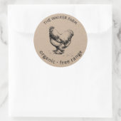 rustige kippenhok monogram klassieke ronde st sticker (Tas)