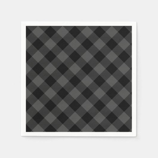 Rustige, klassieke grijze en zwarte vlecht servetten (Voorkant)