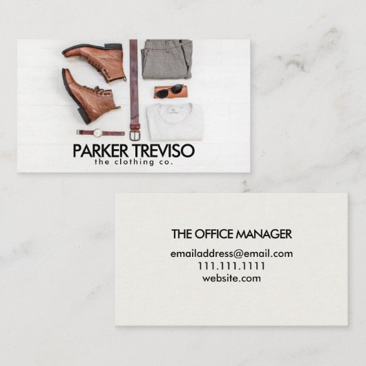 Rustige kledingmerwinkel visitekaartje (Voorkant / Achterkant)