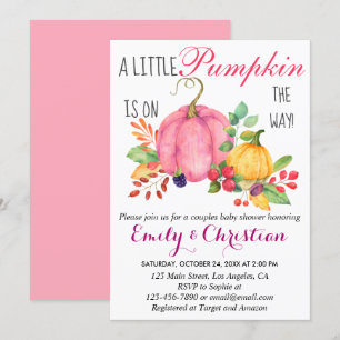 Rustige Kleine Pompoen Herfst Koppel Baby Shower Kaart