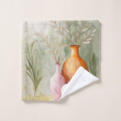 Rustige kleuren | Artistieke vaas Waterverf Bad Handdoek (Wasdoekje)