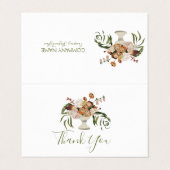 Rustige kleuren bloemen bouquet visitekaartje (Buitenkant ongevouwen)