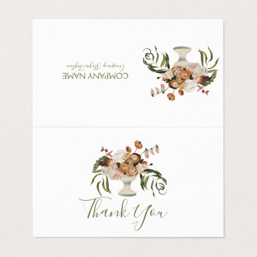 Rustige kleuren bloemen bouquet visitekaartje (Buitenkant ongevouwen)