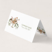 Rustige kleuren bloemen bouquet visitekaartje (Achterkant)