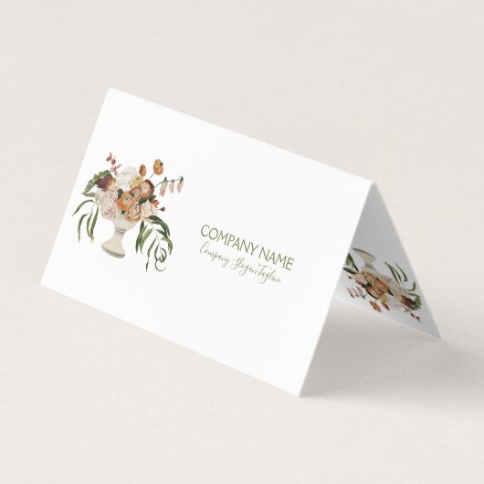 Rustige kleuren bloemen bouquet visitekaartje (Achterkant)