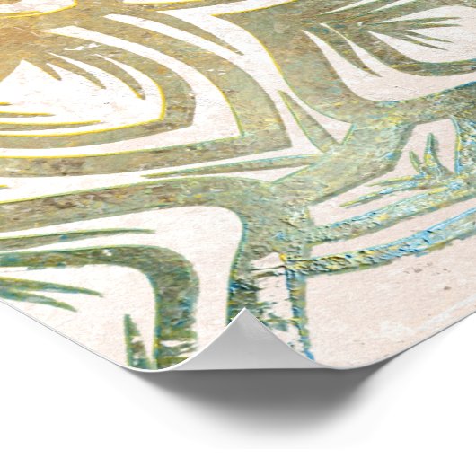 Rustige kleurrijke en gouden mandala spirituele mu poster (Hoek)