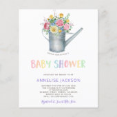 Rustige, kleurrijke florale baby BUDGET douche nod (Voorkant)