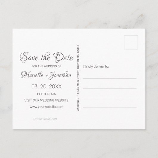 Rustige Koe Boho Blush Floral Save the Date Aankondigingskaart (Achterkant)