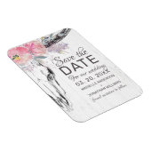 Rustige Koe Boho Blush Floral Save the Date Magneet (Rechterzijde)