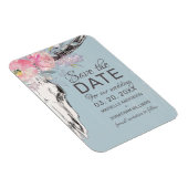 Rustige Koe Boho Blush Floral Save the Date Magneet (Rechterzijde)