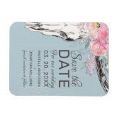 Rustige Koe Boho Blush Floral Save the Date Magneet (Horizontaal)