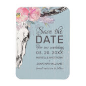 Rustige Koe Boho Blush Floral Save the Date Magneet (Verticaal)