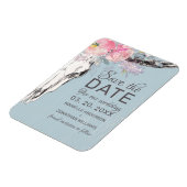 Rustige Koe Boho Blush Floral Save the Date Magneet (Linkerzijde)