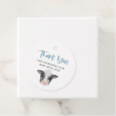 Rustige Koe Boy Baby shower Bedankjes Labels (In situ)