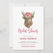 Rustige Koe en Floral afdrukken Western Vrijgezell Kaart (Voorkant)