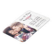 Rustige Koe Floral Blush Waterverf Foto Magneet (Linkerzijde)