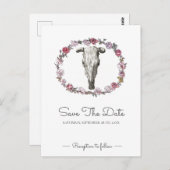 Rustige Koe Roze rozen roze rozen sparen de datum Briefkaart (Voorkant / Achterkant)