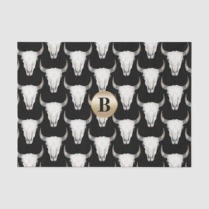 Rustige Koe Schull Boho Monogram op persoonlijke t Tissuepapier