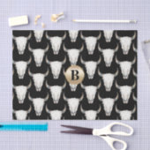 Rustige Koe Schull Boho Monogram op persoonlijke t Tissuepapier (Craft)