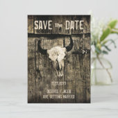 Rustige Koe van het Westerne huwelijk slaat de dat Save The Date (Staand voorkant)