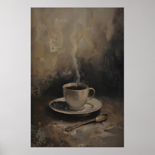 Rustige koffiekunst, keukenmuurkunst, koffieliefhe poster