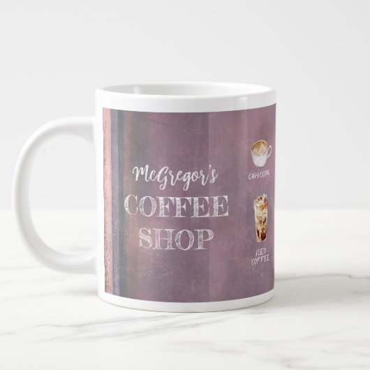 Rustige koffiewinkels, Paars voor zakelijk gebruik Grote Koffiekop (Links)