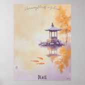 Rustige Koi Pond en Pagoda Wall Art Poster (Voorkant)