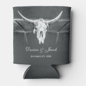 Rustige kolen Grijs Westerne textuur Bull Skull Blikjeskoeler (Voorkant)