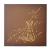 Rustige konijn Classic Brown Bunny Art Tegeltje (Voorkant)