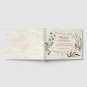Rustige koperen Geometrische Eucalyptus Birch Wedd Gastenboek (Volledig)