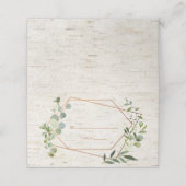 Rustige koperen Geometrische Eucalyptus Birch Wedd Plaatskaartje (Buitenkant ongevouwen)
