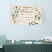 Rustige koperen Geometrische Eucalyptus Birch Wedd Spandoek (Beurs)