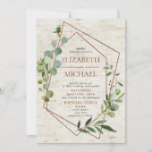 Rustige koperen geometrische Eucalyptus Elegant fo Kaart (Voorkant)