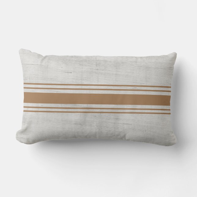 Rustige korrelzak lichte bruine strepen kussen (Voorkant)