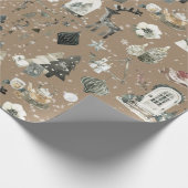 Rustige Kraft Alles Scandinavische Kerstmis 2 Cadeaupapier (Hoek)