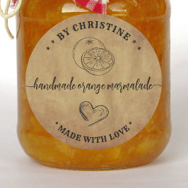 Rustige kraft Ambachtelijk Met Liefde sinaasappel  Ronde Sticker