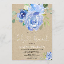 Rustige kraft Baby brunch boy douche blue floral