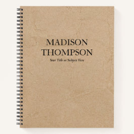 Rustige Kraft Brown Paper Simple Professional Notitieboek