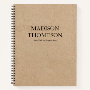 Rustige Kraft Brown Paper Simple Professional Notitieboek