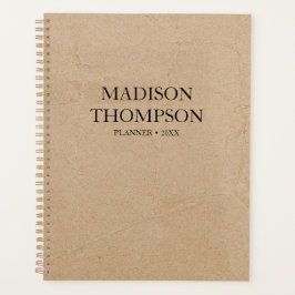Rustige Kraft Brown Paper Simple Professional Planner