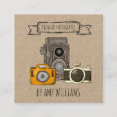 Rustige  kraft-camera's vierkante visitekaartje (Voorkant)