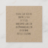 Rustige  kraft-camera's vierkante visitekaartje (Achterkant)