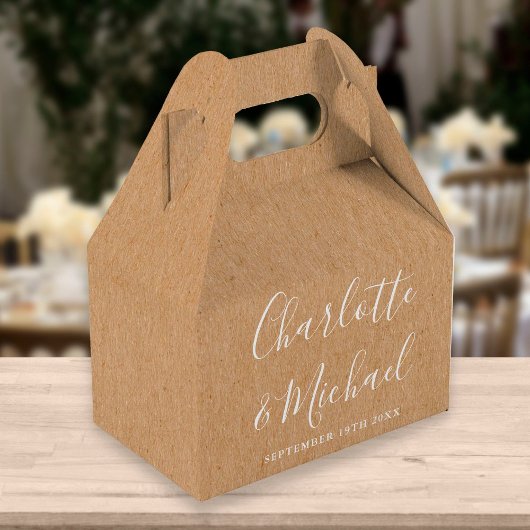 Rustige Kraft Elegante Handtekening Bruiloft Favo Bedankdoosjes