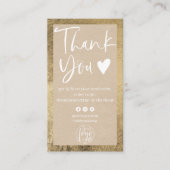 Rustige kraft gold white logo order bedankt visitekaartje (Voorkant)