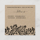 Rustige Kraft Grote Bruids Oorbellen Displaykaarte Vierkante Visitekaartje (Achterkant)